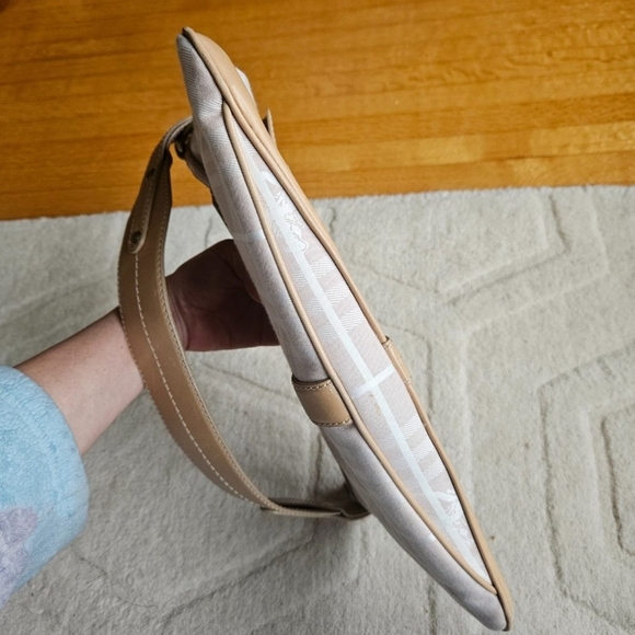 SOLD Burberry Y2K Baguette Shoulder Bag Pink Plaid Canvas Leather - Picture 6 of 9